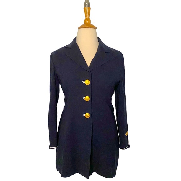 St. John Jackets & Coats Griffith Gray For St John Navy Blue White